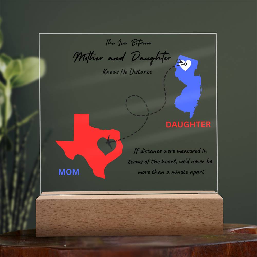 To My Mom Love Has No Distance | Square Acrylic Plaque