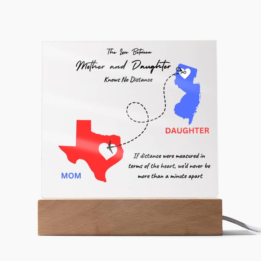 To My Mom Love Has No Distance | Square Acrylic Plaque