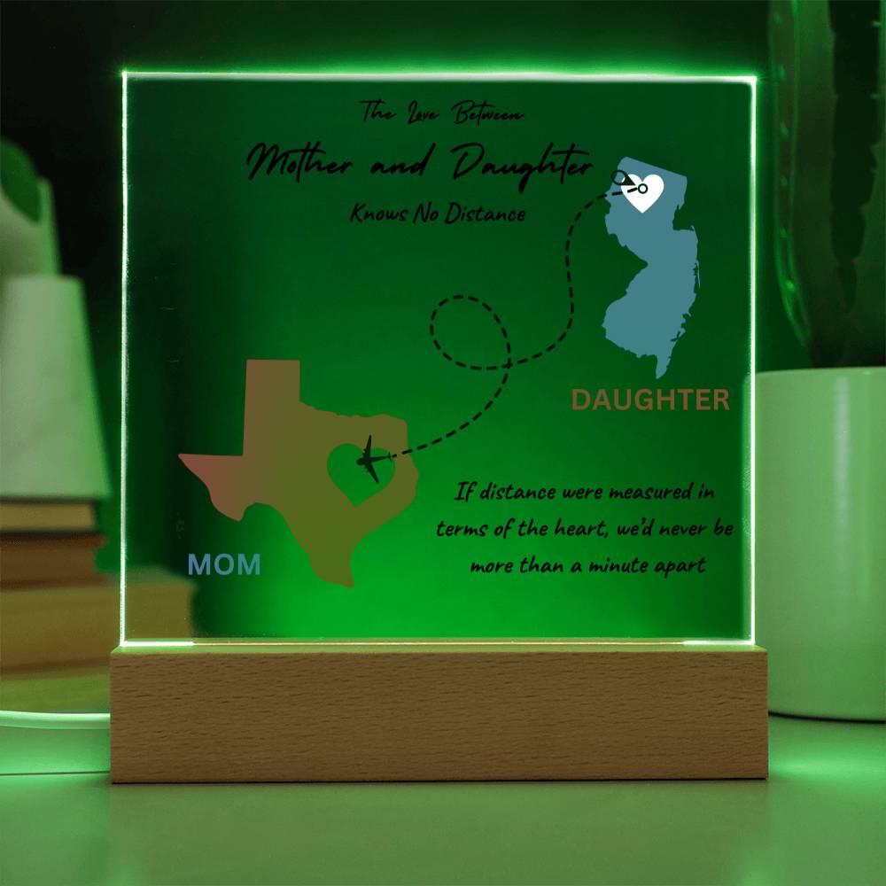 To My Mom Love Has No Distance | Square Acrylic Plaque