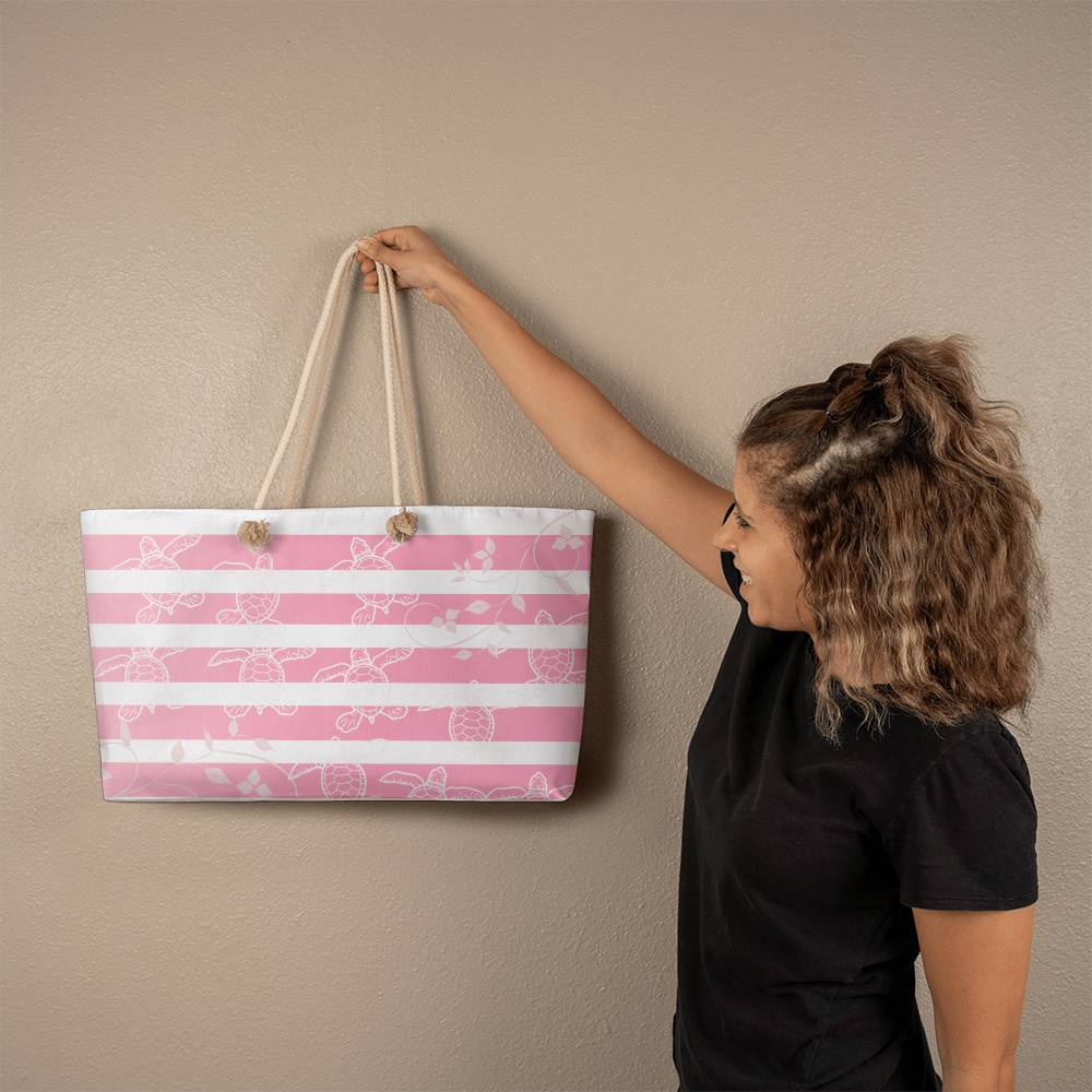 Pink Turtle Weekend Bag | Perfect Spacious Beach Bag |